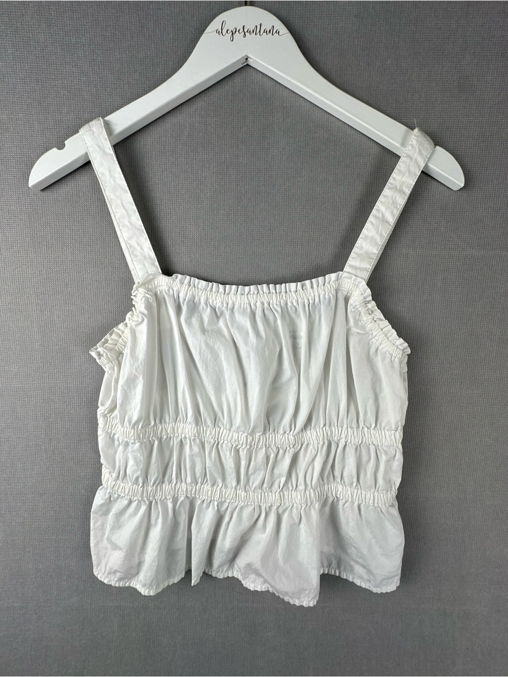 Madewell White Smocked Peplum Cami Top – Women’s Small